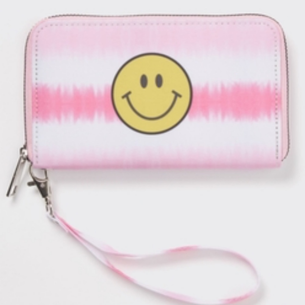 Rue21 Pink tie dye Smiley Print Wallet NWT